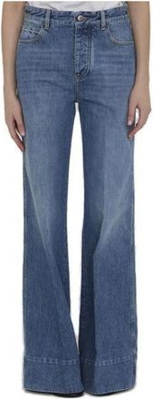 Bottega Veneta High-Waisted Wide-Leg Denim Broek - Dames - Loose Fit Jeans - Blauw - 2XS - Denim - Jeans