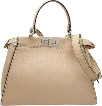 Fendi Pre-owned Handbags, female, Beige, Size: ONE SIZE Pre-owned Vintage Handbag