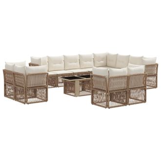 vidaXL Conjunto De Sof&aacute;s De Jard&iacute;n 13 Pcs Rat&aacute;n Sint&eacute;tico Vidaxl