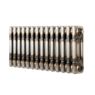 MonsterShop Traditional 3 Column Radiator - 300 x 650mm - Raw Metal in Silver