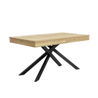 Urban Meuble Mesa de comedor extensible efecto roble 6-8 personas 140-180x80 cm
