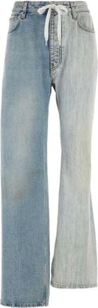 Balenciaga Jeans, Dames, Veelkleurig, S, Denim, Two-Tone Denim Fifty-Fifty Jeans