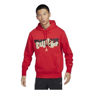 Nike Ja Club Fleece Basketball Hoodie Asia Sizing University Red Gold FZ1039-657