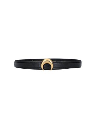 Marine Serre Black Narrow Gold Crescent Buckle Belt