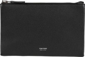 Tom Ford Minimal Slim Pouch met polsband - Heren - Schoudertassen - Zwart - ONE Size - Leer - Tassen