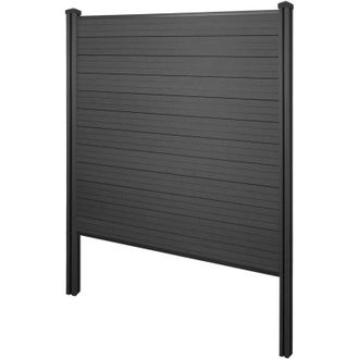 Hhg Frangivento fendivista pannello privacy con montanti alti Sarthe wpc 195cm antracite