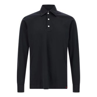 Kiton Positano Polo Shirt - male - Kiton - Polo Shirts - Blue - 2XL - Tops
