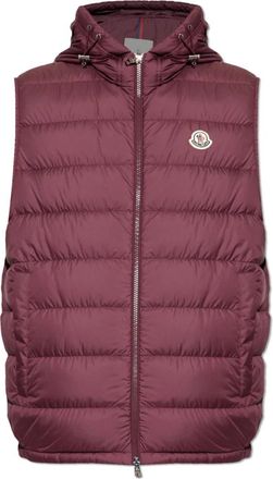 Moncler Marseillan Hooded Down Vest - Heren - Bodywarmers - Rood - L - Leer - Jassen