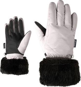 Ziener Strickhandschuhe ZIENER KWINZ-Z glove lady, Damen, Gr. 7, silber (metallic silber), Obermaterial: 100% Polyester; Innenseite: 100% Polyester; Futter: 