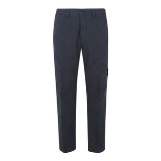 Stone Island Slim-fit Trousers, male, Blue, W30, Compass-Patch Cargo Trousers