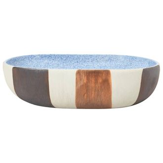 Berkfield Home Durable Countertop Basin Multicolour Oval 59x40x14 cm Ceramic | Size: 59 x 40 x 14 cm