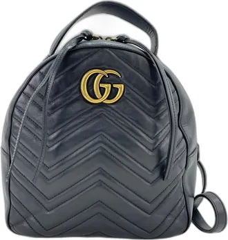 Gucci Gg Marmont Black Backpack (Pre-Owned)