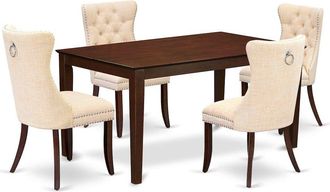East West Furniture 5 Piece Kitchen Table & Chairs Set Consists of a Rectangle Modern Dining Table