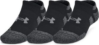 Under Armour Mens Perf Tech Pro 3pk No Show - Black/Black/Castlerock Size XL