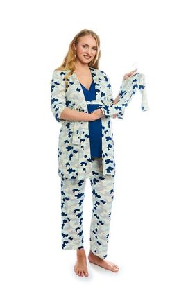 Everly Grey Analise During & After 5-Piece Maternity/Nursing Sleep Set for Mom & Baby in Camo at Nordstrom, Size X-Large