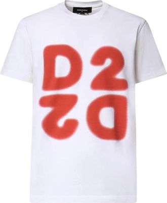 Dsquared2 T-shirts - Heren - T-shirts - Wit - 3XL - Katoen - Tops