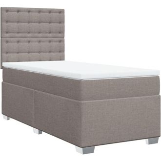 vidaXL Vidaxl - Cama Box Spring Con Colch&oacute;n Tela Gris Taupe 90x190 Cm