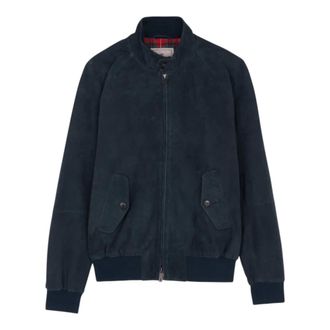 Baracuta Bomber Jackets, male, Blue, Size: 3XL G9 Suede Harrington Jacket