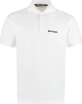 Palm Angels Polo shirt van katoen-piqu&eacute; - Heren - Polos - Wit - XL - Katoen - Tops