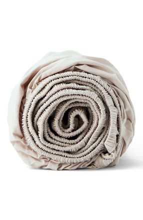 Pact Organic Cotton Organic Cool-Air Percale Fitted Sheet in Bone at Nordstrom, Size California King