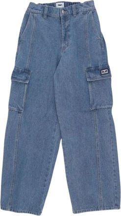 Obey Cargo Denim Jeans Stonewash Indigo - Dames - Regular Fit Jeans - Blauw - W27 - Denim - Jeans
