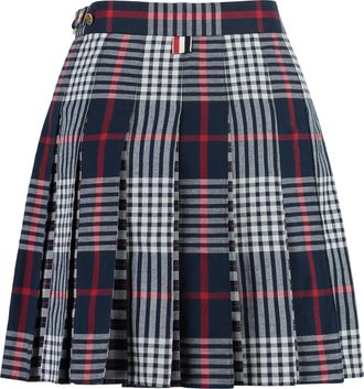 Thom Browne Womens Pleated Mini Skirt - Dark Blue Cotton - Size EU 36 (Womens)
