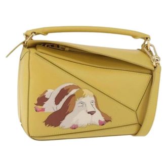 Loewe Pre-owned Shoulder Bag - Dames - Vintage Schoudertas - Geel - ONE Size - Leer - Vintage