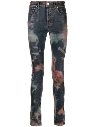 Purple Jeans slim a fantasia - Blu