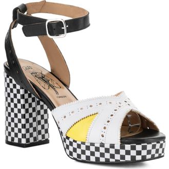 FLY London Eban Ankle Strap Platform Sandal in White Multi at Nordstrom, Size 10-10.5Us