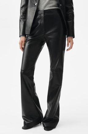 Mango Selection Leather Flare Leg Pants in Black at Nordstrom, Size 8