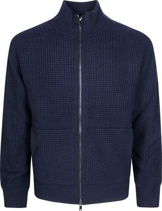 Altea Textured High Collar Full-Zip Sweater