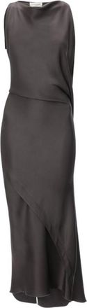 Victoria Beckham Brown Boat Neck Maxi Dress