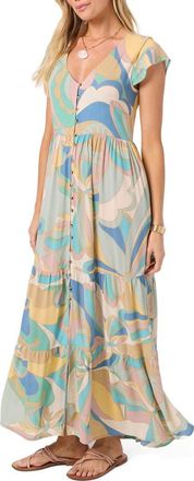 O'Neill Zygrid Butterfly Maxi Dress in Desert Sage at Nordstrom, Size Xx-Large