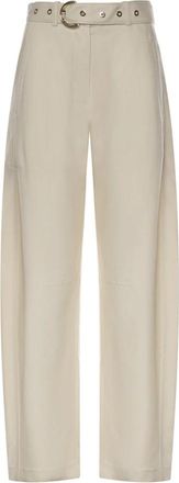 Pinko Lexy Wide Broeken - Dames - Wijde Broeken - Beige - S - Polyester - Broeken