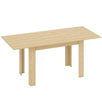 HOMCOM Mesa comedor extensible 180x90x75 cm madera natural
