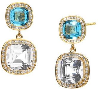 Syna Cushion Drops in Blue Topaz at Nordstrom, Size Large