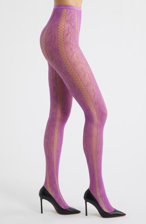 High Heel Jungle Venom Sheer Tights in Electric Orchid at Nordstrom