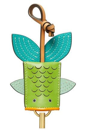 Tory Burch Fish Leather Bag Charm in Green Multi at Nordstrom