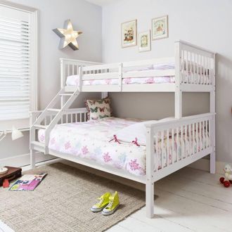N&ouml;a & Nani Hanna Triple Bunk Bed with Single and Double Bed in White