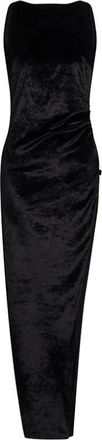 Dondup Lange Slim Fit Jurk - Dames - Avondkleed - Zwart - S - Katoen - Kleedjes