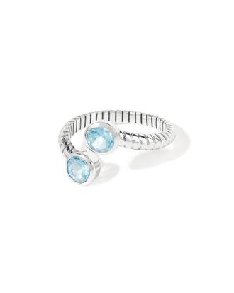 Tiramisu Silver 1.05 Ct. Tw. Blue Topaz Bypass Ring