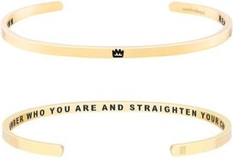 Mantra Remember Who You Are And Straighten Your Crown bracelet in Yellow Gold at Nordstrom