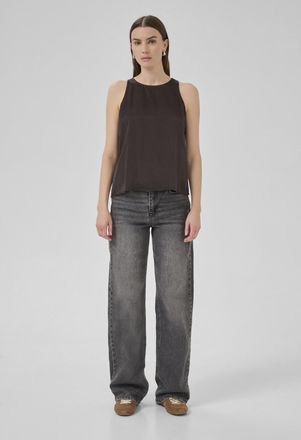 MY ESSENTIAL WARDROBE Mouwloos shirt EstelleMW Mouwloos shirt A-shape dark brown