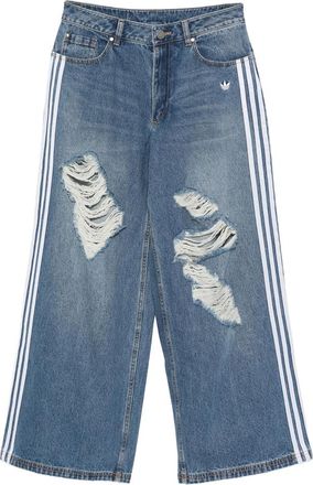 adidas Ripped-detailing Striped Jeans