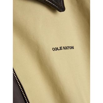 Cole Buxton Contrasting Leather Collar Shirt - Beige