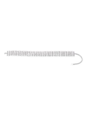 Self Portrait crystal choker - Silver