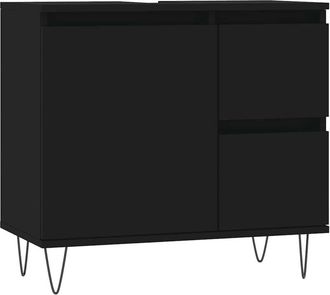 vidaXL Bathroom Cabinet Black 65x33x60 cm Engineered Wood Vidaxl