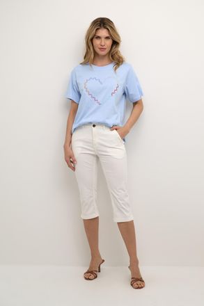 Culture Capribroek Slim/ Regular fit Spring Gardenia white