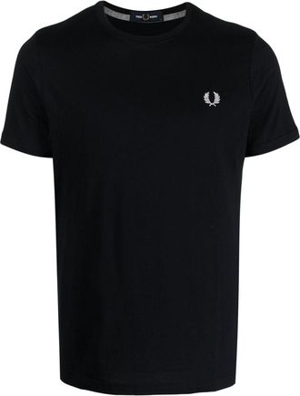 Fred Perry logo-embroidered cotton T-shirt - men - Cotton - M - Blue