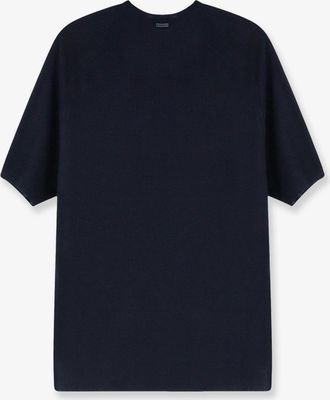 Max Mara Womens Top Mxmgolfo Silk-Cashmere Blue T-Shirts & Jerseys